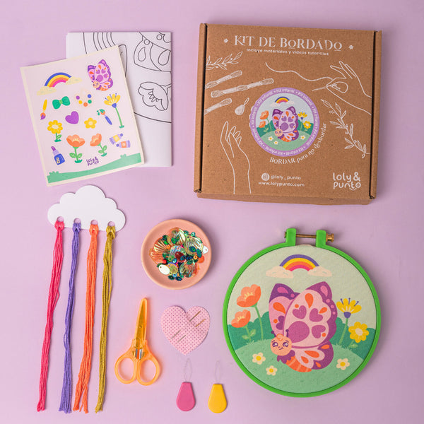 Kit de bordado infantil la mariposa artista