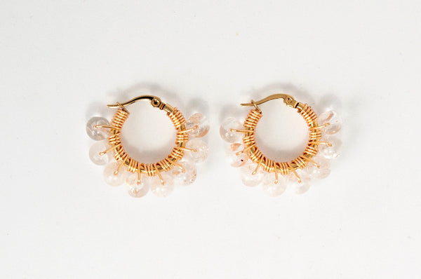 ARETES Ö DORADOS CUARZO CRISTAL