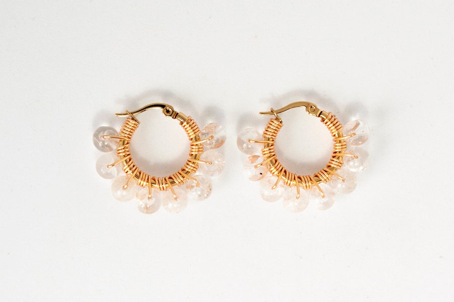 ARETES Ö DORADOS CUARZO CRISTAL
