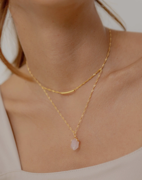 COLLAR CUARZO ROSA