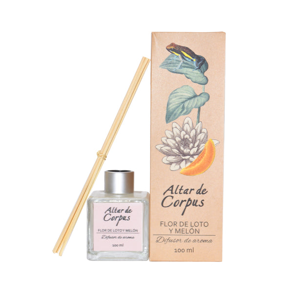 DIFUSOR DE AROMA DE FLOR DE LOTO Y MELÓN 100 ML