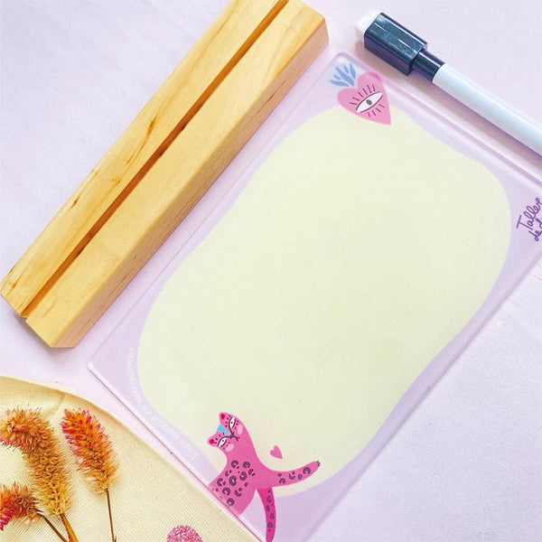 Tablero borrable luz de ideas leopardo rosa - eres fuerza en moviemiento