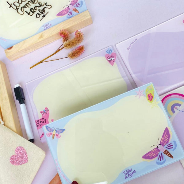 Tablero borrable mariposas - todo cambio trae alas