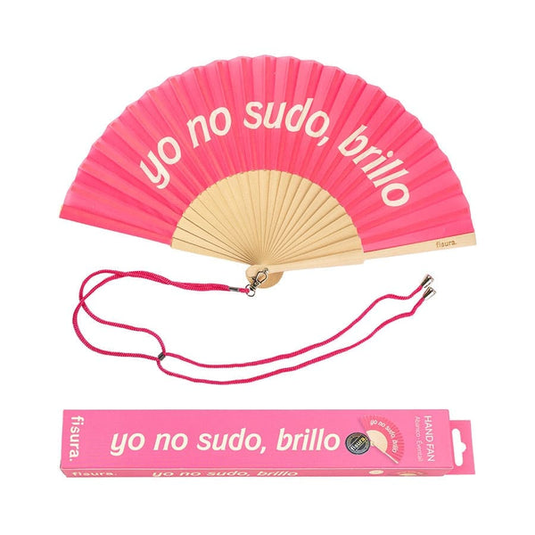 Abanico Yo no sudo brillo Rosado