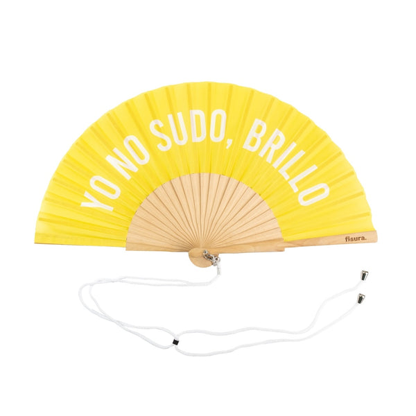 Abanico Yo no sudo brillo Amarillo