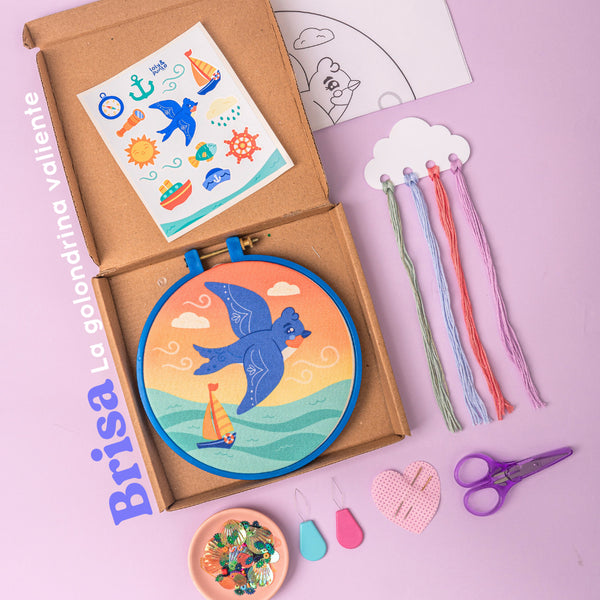 Kit de bordado infantil la golondrina valiente