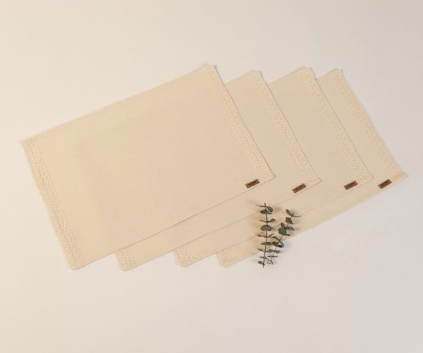 Set x 4 individual lona 30x45cm color beige