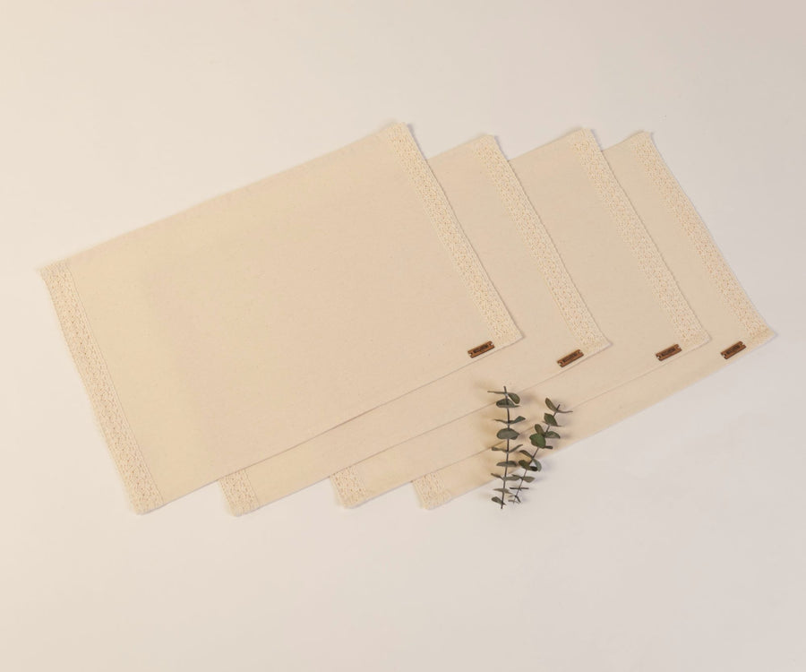 Set x 4 individual lona 30x45cm color beige