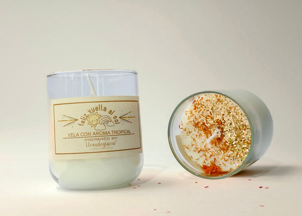 VELA AROMATICA FELIZ VUELTA AL SOL