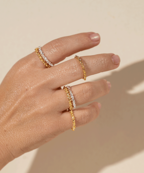 Anillo Bolitas Deep Oro