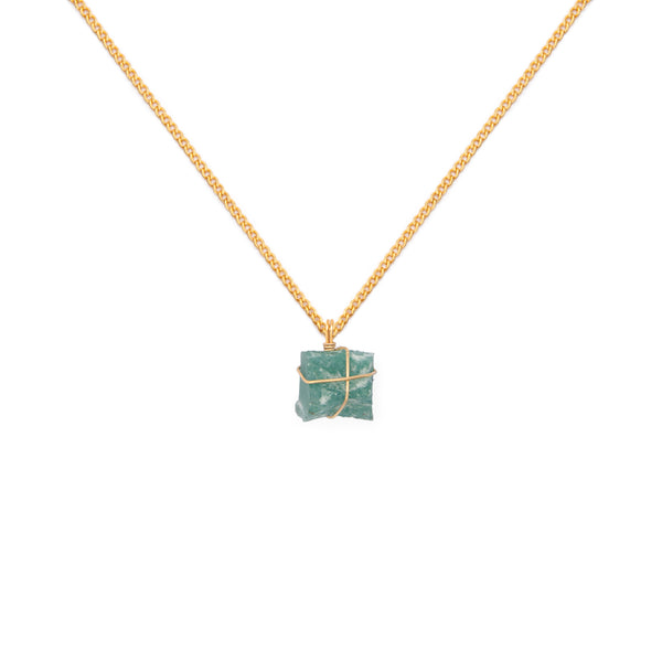 COLLAR CADENA ORO CUARZO VERDE