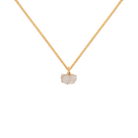 COLLAR CADENA ORO PIEDRA LUNAR
